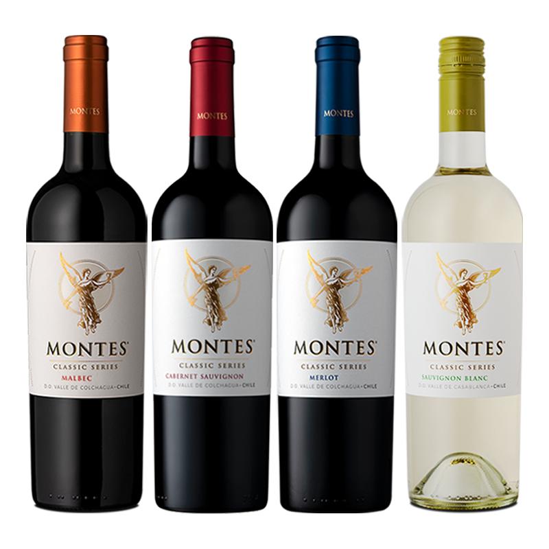 【自营】智利进口蒙特斯montes天使葡萄酒750ml 单支装珍藏红葡萄