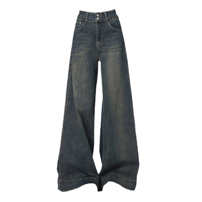 大码女装复古美式vibe风牛仔裤女