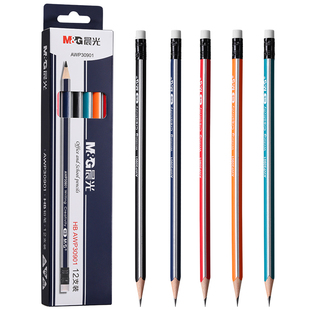 晨光铅笔HB小学生专用一年级无铅毒学习写字三角杆2b六角杆幼儿园儿童二年级带橡皮擦头素描考试练字文具用品