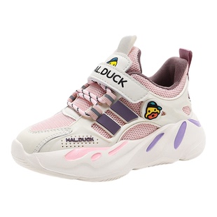 小黄鸭童鞋女童运动鞋秋冬季2025新款加绒二棉女孩跑步鞋儿童鞋子