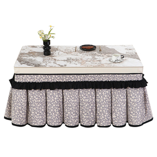 2025新款电烤火桌子罩套正方形加厚毛绒电炉子取暖桌布拉链围布