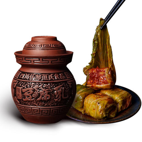 但氏白菜豆腐乳四川麻辣霉豆腐什邡红白特产正宗红豆腐坛装800g