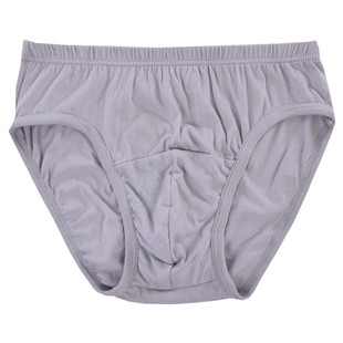 AB内衣纯色男士纯棉高腰短裤中老年人三角裤爸爸ab内裤抗菌男0922