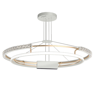 2026新款网红意式轻奢客厅主灯大灯圆环水晶餐厅吊灯中山灯具大全