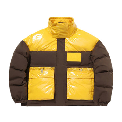 李宁正品新款冬季男子巴黎时装华晨宇同款拼色短款羽绒服AYMQ157