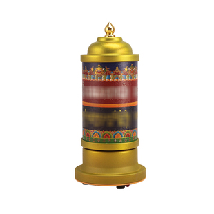 王师兄藏族转经简小号多吉插电动轮电转筒合金彩绘桶莲师圣大家用