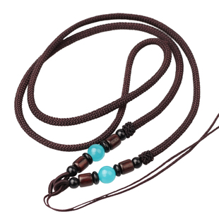 玉器黄金玛瑙蜜蜡吊坠挂绳项链绳编织绳子男女款棕色挂坠DIY线绳