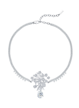 【春上新】MOH动物絮语系列蝴蝶花束水滴钻石项链轻奢女士锁骨链