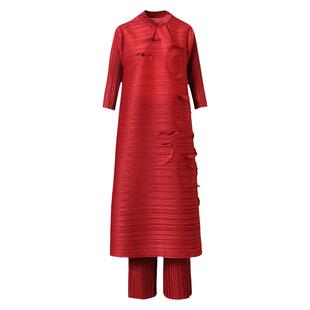 夏季新中式复古时尚套装洋气妈妈婚宴礼服高端气质显瘦大码两件套