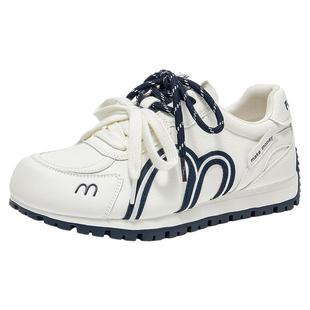 戈美其商场同款平底德训鞋女2026春季新款轻便软底小白鞋红色鞋子