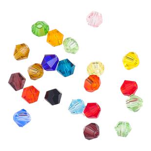 盒装6格4mm棱形玻璃尖珠套盒串珠子DIY手工耳环手链饰品材料配件