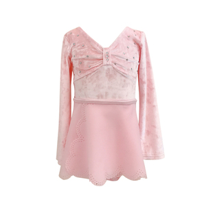 偲珂莉秋冬儿童丝绒舞蹈服女童长袖练功服舞蹈考级服芭蕾舞裙1975