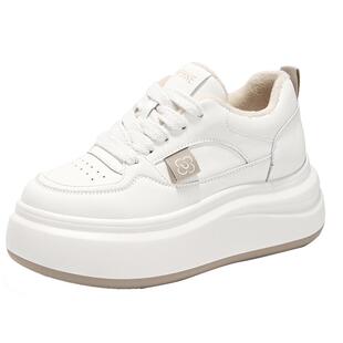 达芙妮厚底增高小白鞋女2026春季新款低帮运动鞋百搭圆头休闲板鞋