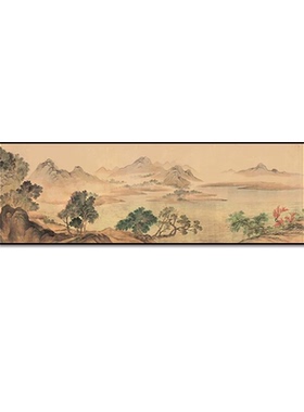 新中式茶室挂画宋式美学客厅沙发背景墙装饰画中式山水画过道壁画