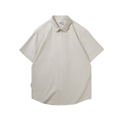 海澜之家纯棉牛津纺短袖休闲衬衫