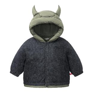 【真心绒】迷你巴拉男童羽绒服连帽可爱婴儿宝宝外套冬新品