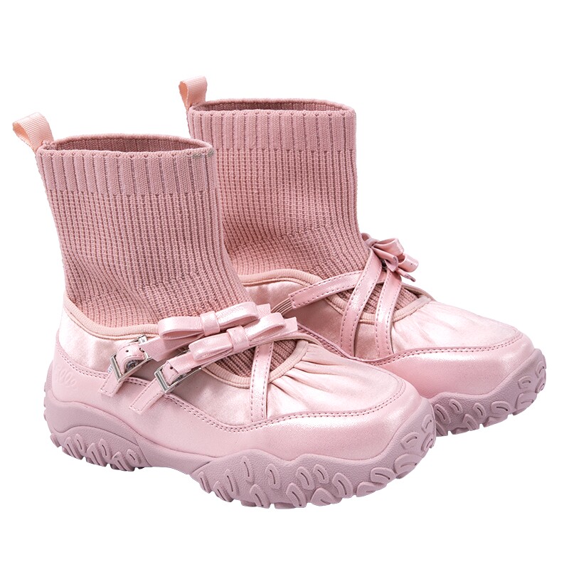 ELLEkids公主风女童珍珠袜靴