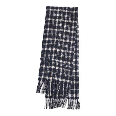 韩版情侣小香风圈圈纹路格纹印花围巾女士高级感软糯保暖围脖