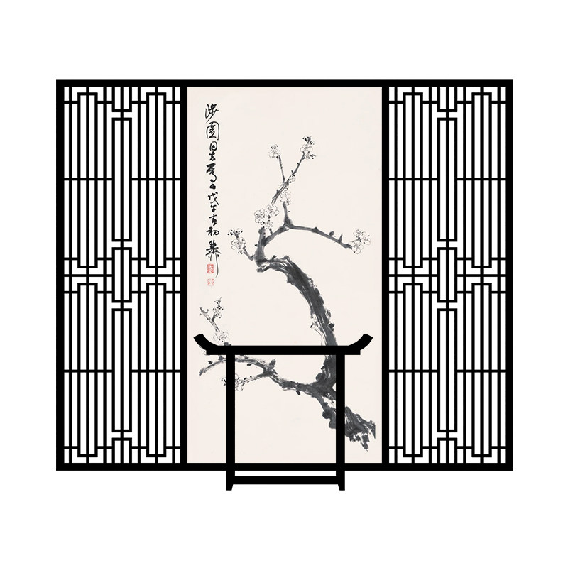客厅新中式实木入户玄关隔断屏风
