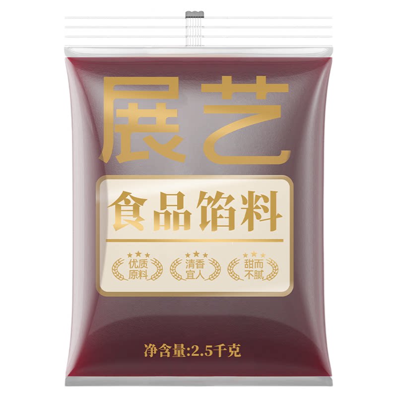 展艺红豆沙馅白莲蓉月饼馅料5斤烘焙馅料