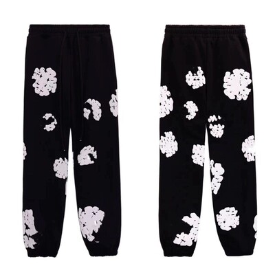 美式秋冬卫衣侃爷木棉花满印发泡印花嘻哈宽松男女加绒连帽衫男