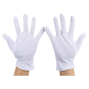 白手套礼仪纯棉男女保安劳保表演弹力珠宝盘珠文玩男白色薄款工作