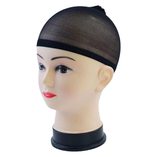 睡觉头发防乱弹力网帽头套黑色定型帽子平顶帽男女弹力网布睡网帽