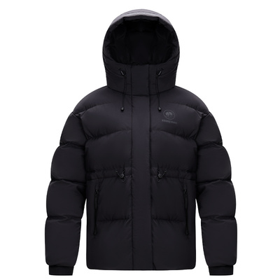 熊猫白鸭绒羽绒服女连帽保暖