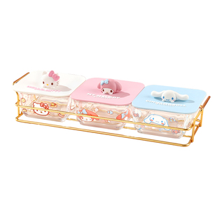 三丽鸥水果盘客厅茶几家用轻奢高档零食坚果点心小吃碟玻璃收纳盒