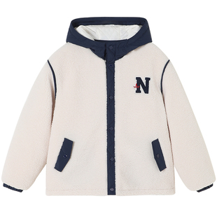 【第二件半价】Navigare意大利小帆船儿童毛绒外套2025加厚男冬天