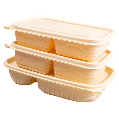 双格两格打包盒带盖可订制淀粉盒