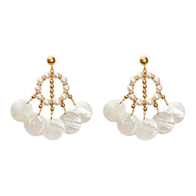 nocturne浪漫贝母栀子花耳环