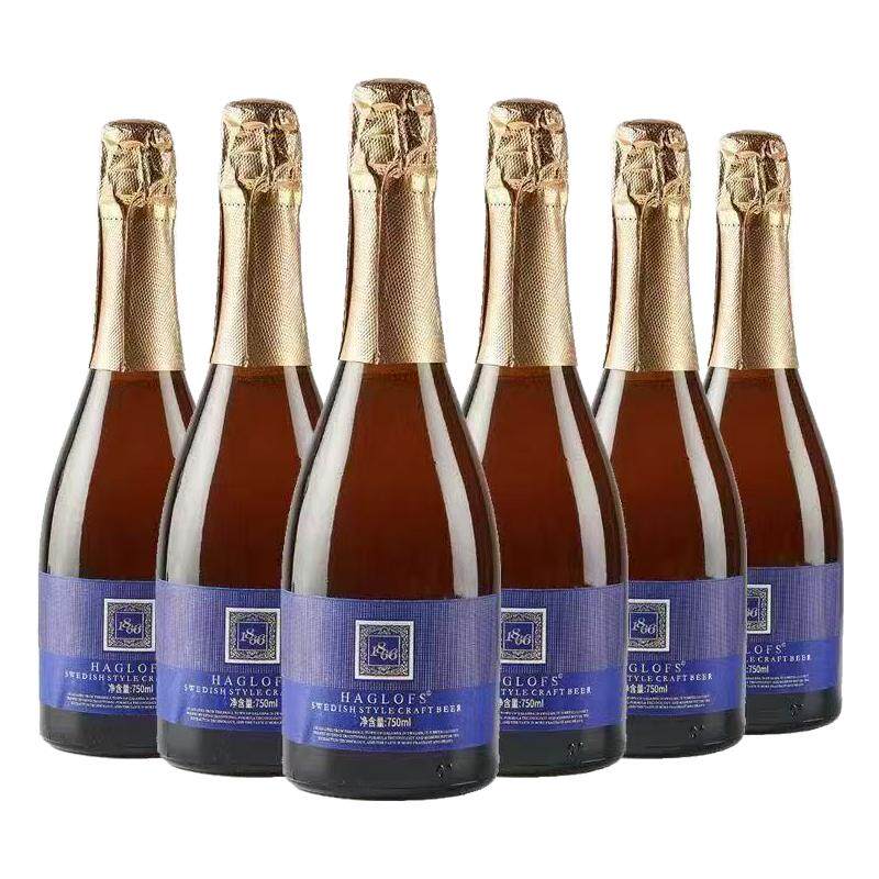 HAGLOFS1866比利时小麦原浆精酿啤酒750ml*6瓶高档啤酒年货送礼