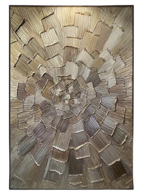 意式极简手绘油画轻奢艺术金色肌理玄关装饰挂画沙发背景抽象壁画
