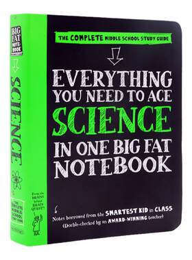 进口英文原版正版 美国中学生优等生笔记 科学 中学生参考书 Everything You Need to Ace Science in One Big Fat Notebook