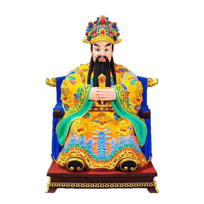 彩绘鎏金家用7/15寸五爷铜像摆件