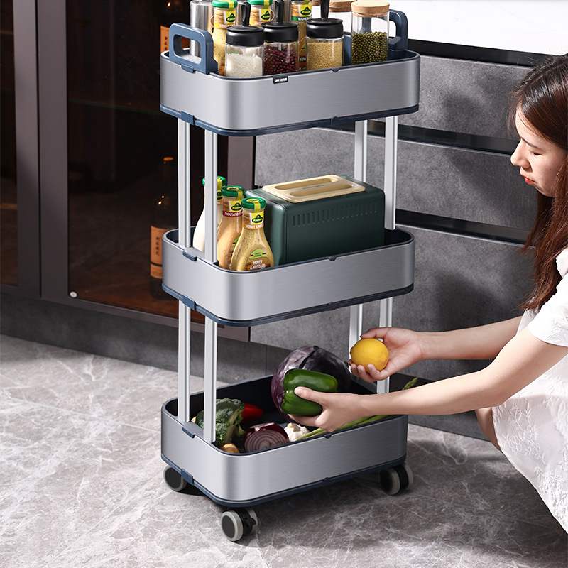 洁安惠厨房置物架家用小推车多层夹缝调料菜落地窄多功能可移动架