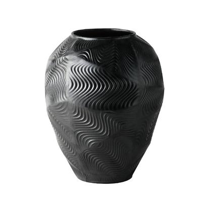 复古手工粗陶花瓶设计感家居摆件