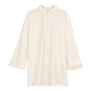 武士龙太极服女新款中式翻袖练功套装白色武术服团体比赛表演服男