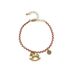 马年本命年碎冰冰红绳手链女2025新款高级感红色新年礼物招财手饰