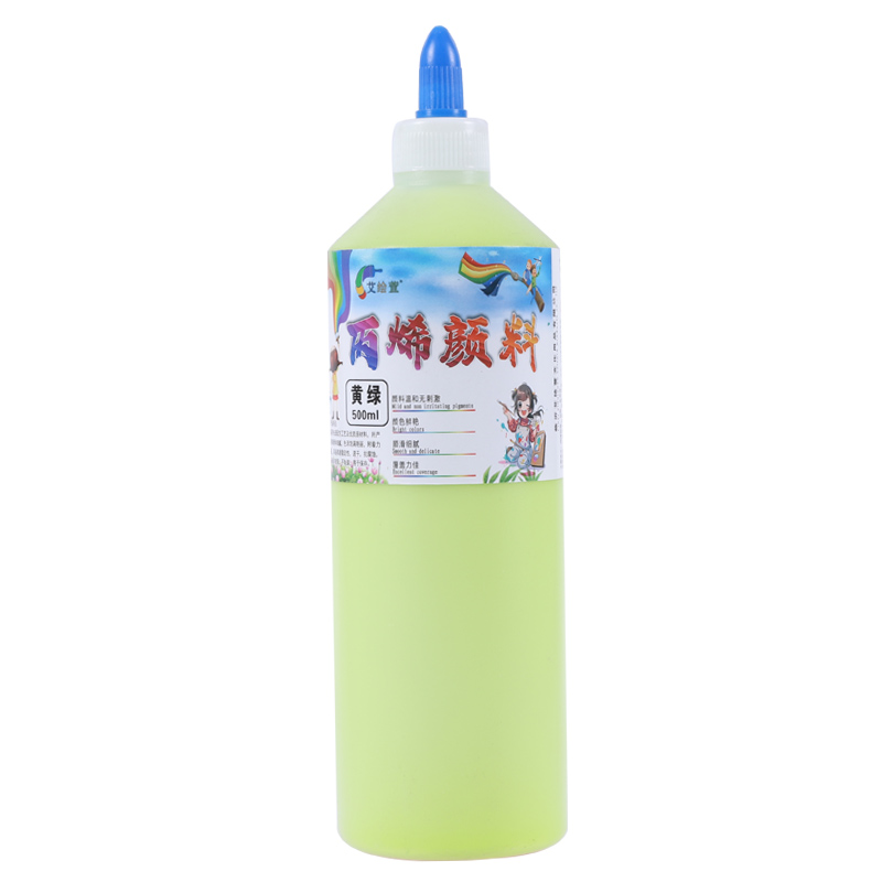 丙烯颜料500ML大瓶套装石膏娃娃墙绘流体画儿童彩绘石头画手绘