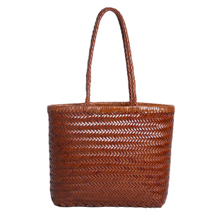 法式小众手工编织包女夏季手提小托特包真皮单肩包通勤简约tote包