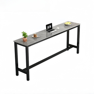 岩板吧台桌家用阳台长条桌客厅靠墙吧台奶茶店咖啡高脚桌休闲餐桌