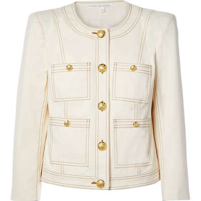 【季末折扣】Veronica Beard秋冬女棉质帆布气质修身外套