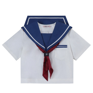 樱花家族jk制服【花绀领一本】替换胸挡水手服套装校供感短袖夏服