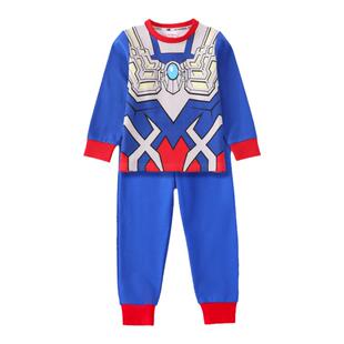 奥特曼衣服男女童睡衣套装内衣春秋保暖内衣潮冬款家居服纯棉儿童