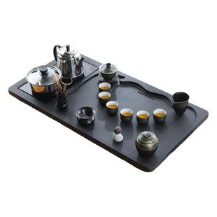 天然整块乌金石茶盘全自动一体茶具套装家用功夫电磁炉客厅大茶台