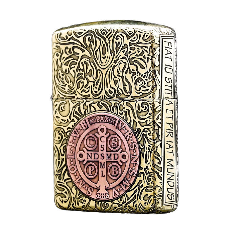 Zippo紫铜镶嵌康斯坦丁贴章