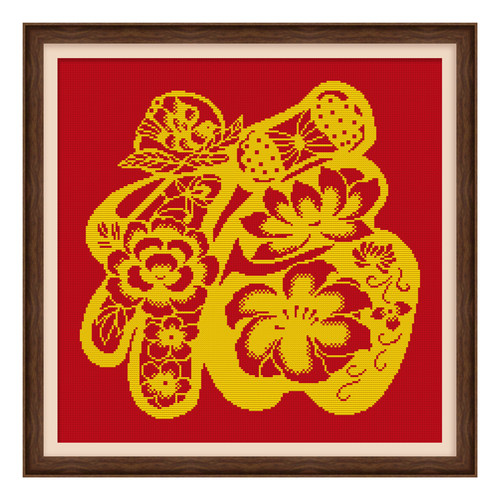 春天十字绣2026新款线绣福字窗花小幅简单客厅餐厅卧室手工自己绣