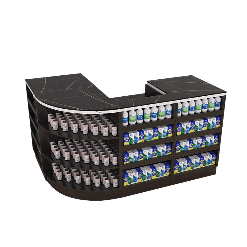 收银台店铺小型便利店吧台组合网红零食店岩板台面超市收银台柜台